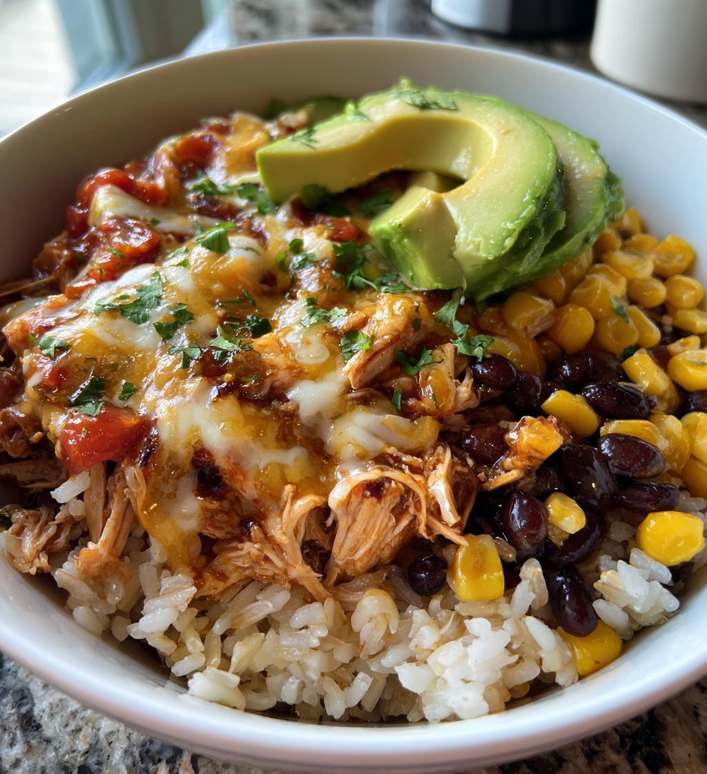 slow cooker chicken burrito bowl