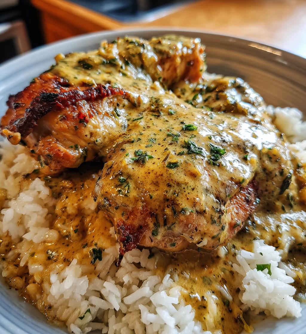 smothered chicken and rice