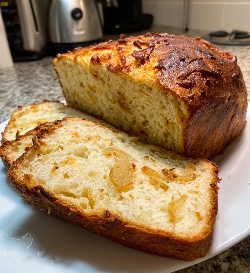 soft cheesy onion bread - detail 1