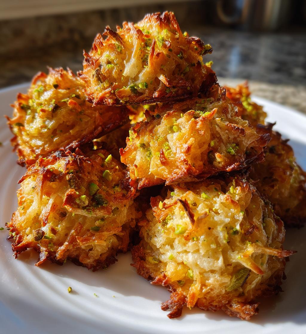 soft chewy pistachio coconut macaroons - detail 1