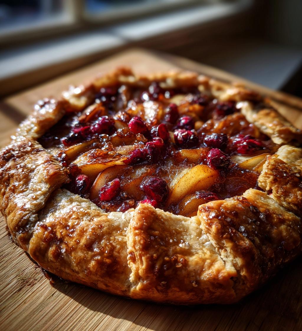 spiced pear and cranberry galette - detail 1