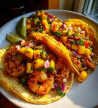 spicy shrimp tacos mango salsa