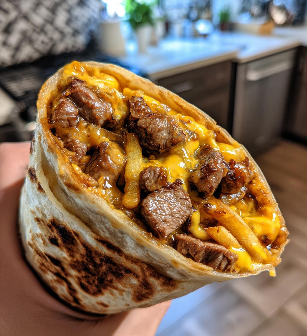 steak cheese dirty fry burrito - detail 1