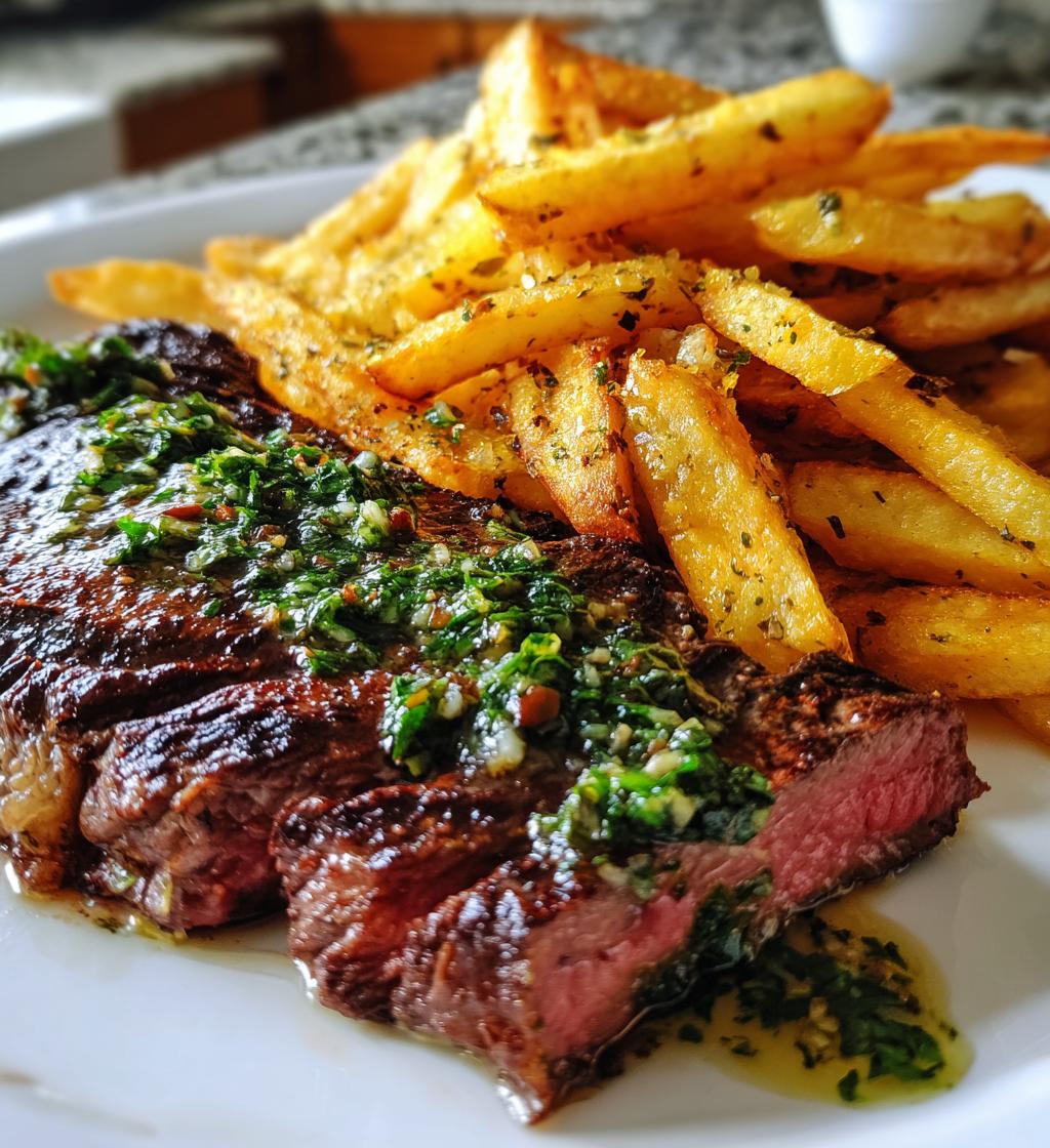 steak frites with chimichurri