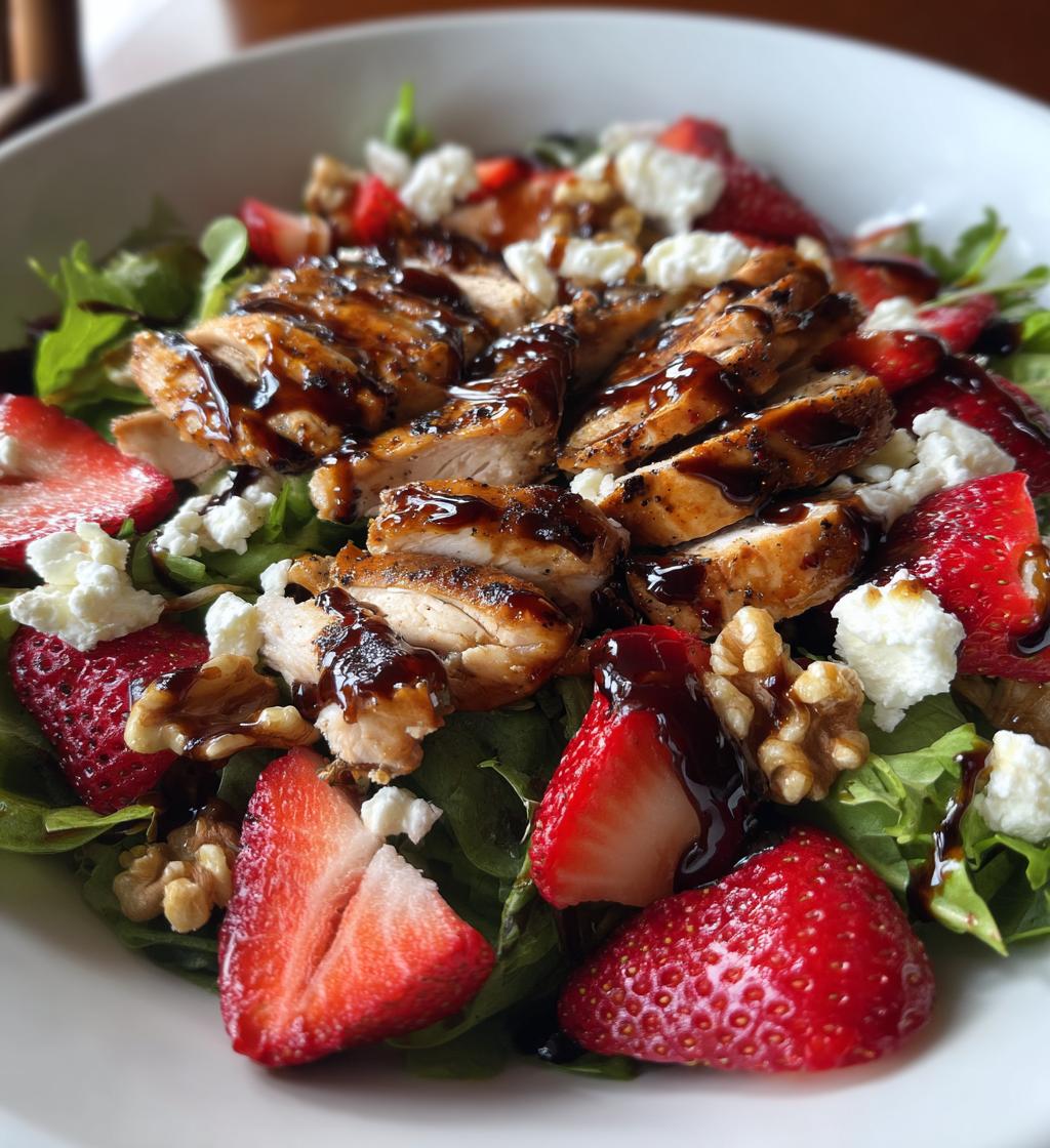 strawberry balsamic chicken salad - detail 1
