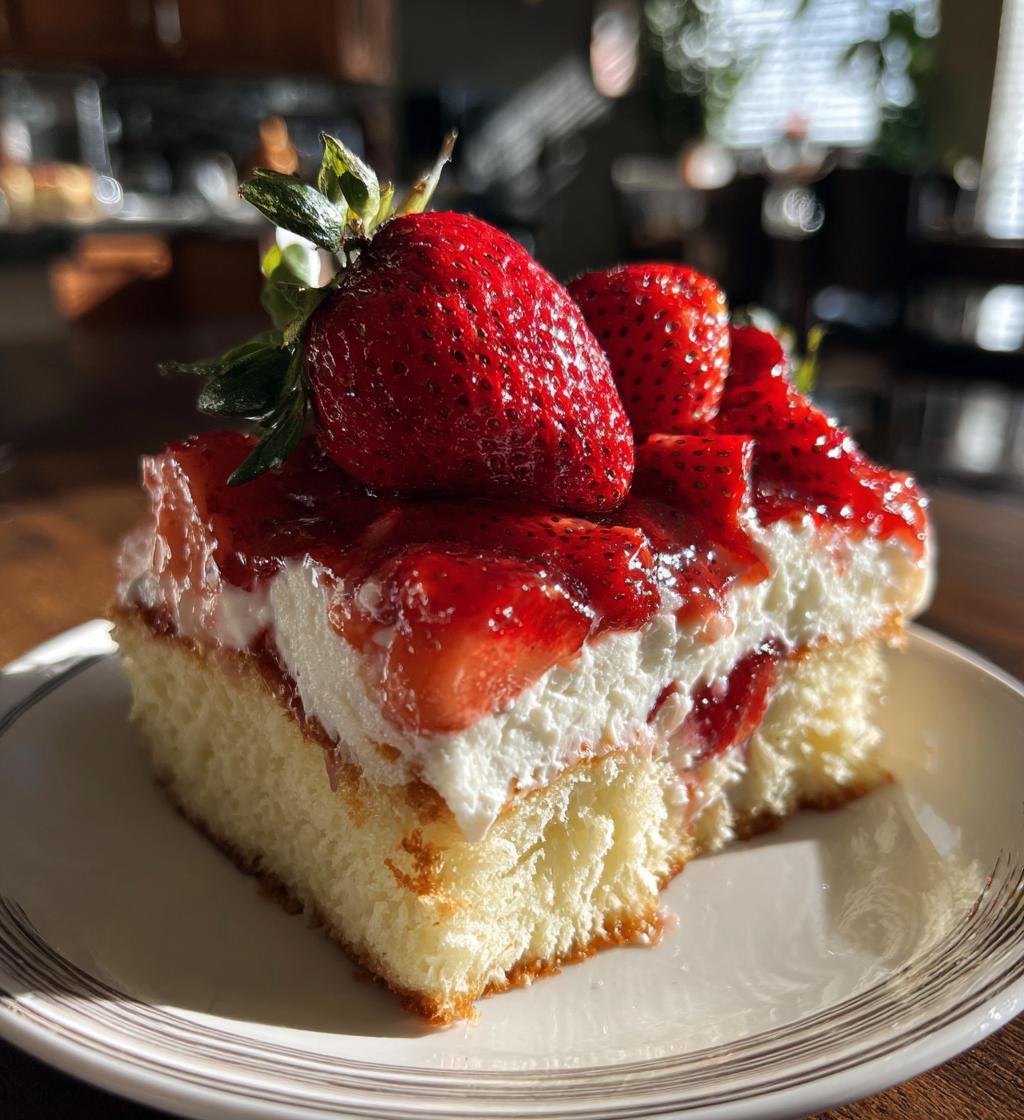 strawberry cheesecake poke cake