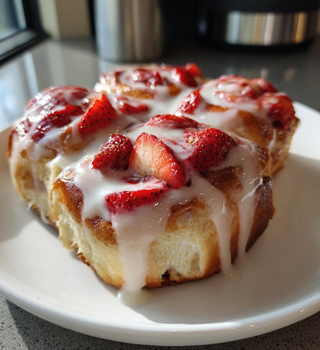 strawberry cinnamon rolls - detail 1
