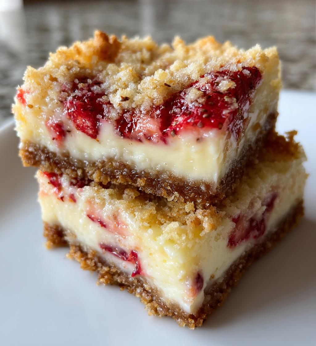 strawberry lemon cheesecake bars - detail 1