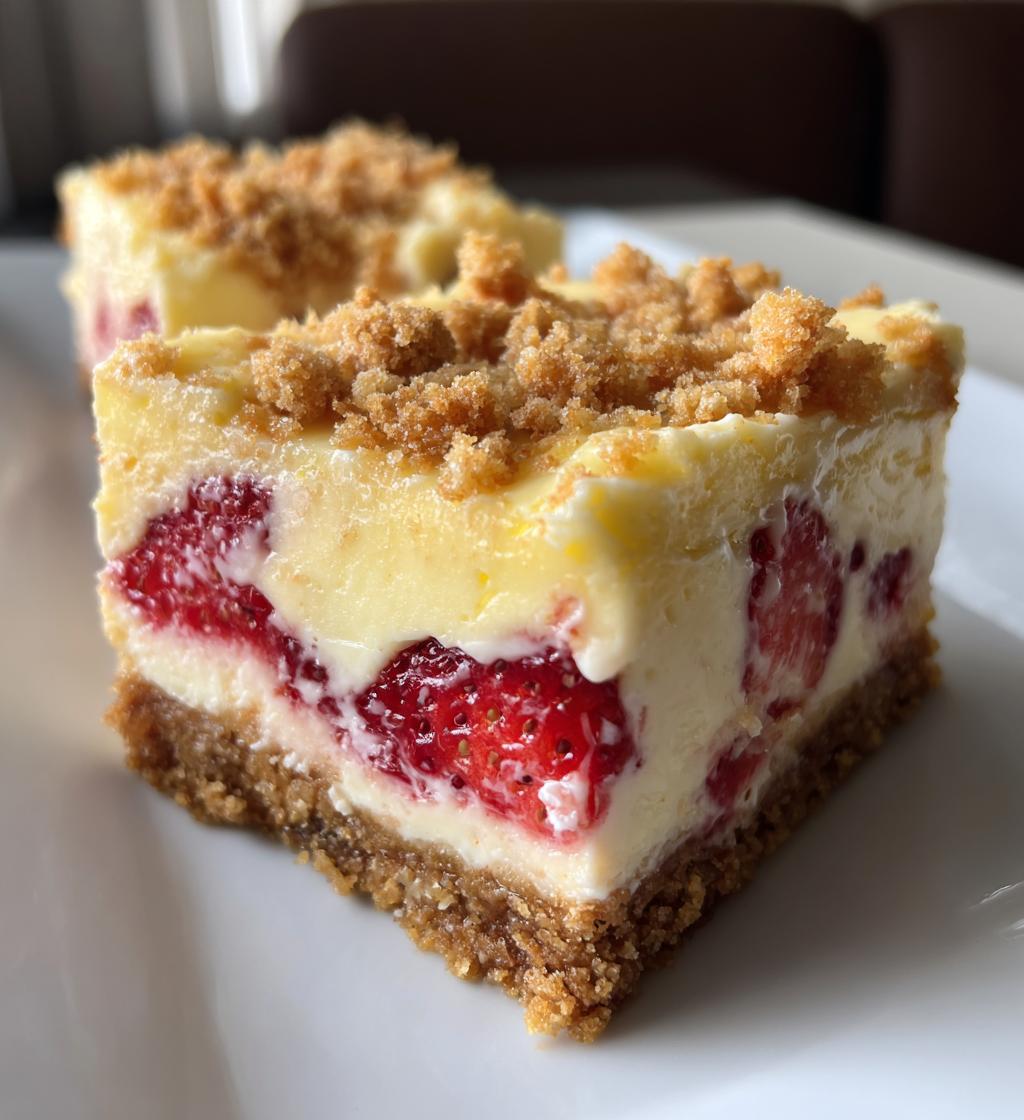 strawberry lemon cheesecake bars