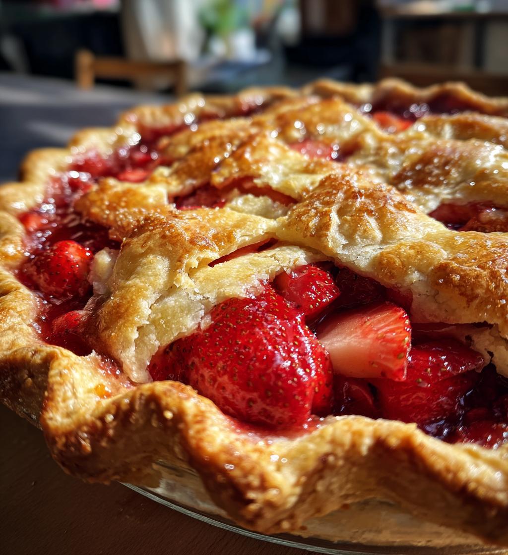 strawberry pop tart pie - detail 1