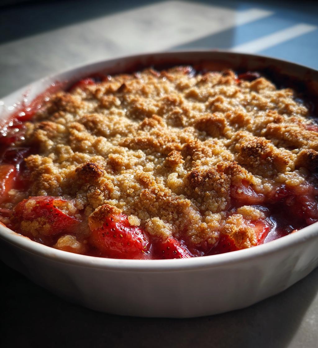 strawberry rhubarb crisp - detail 1