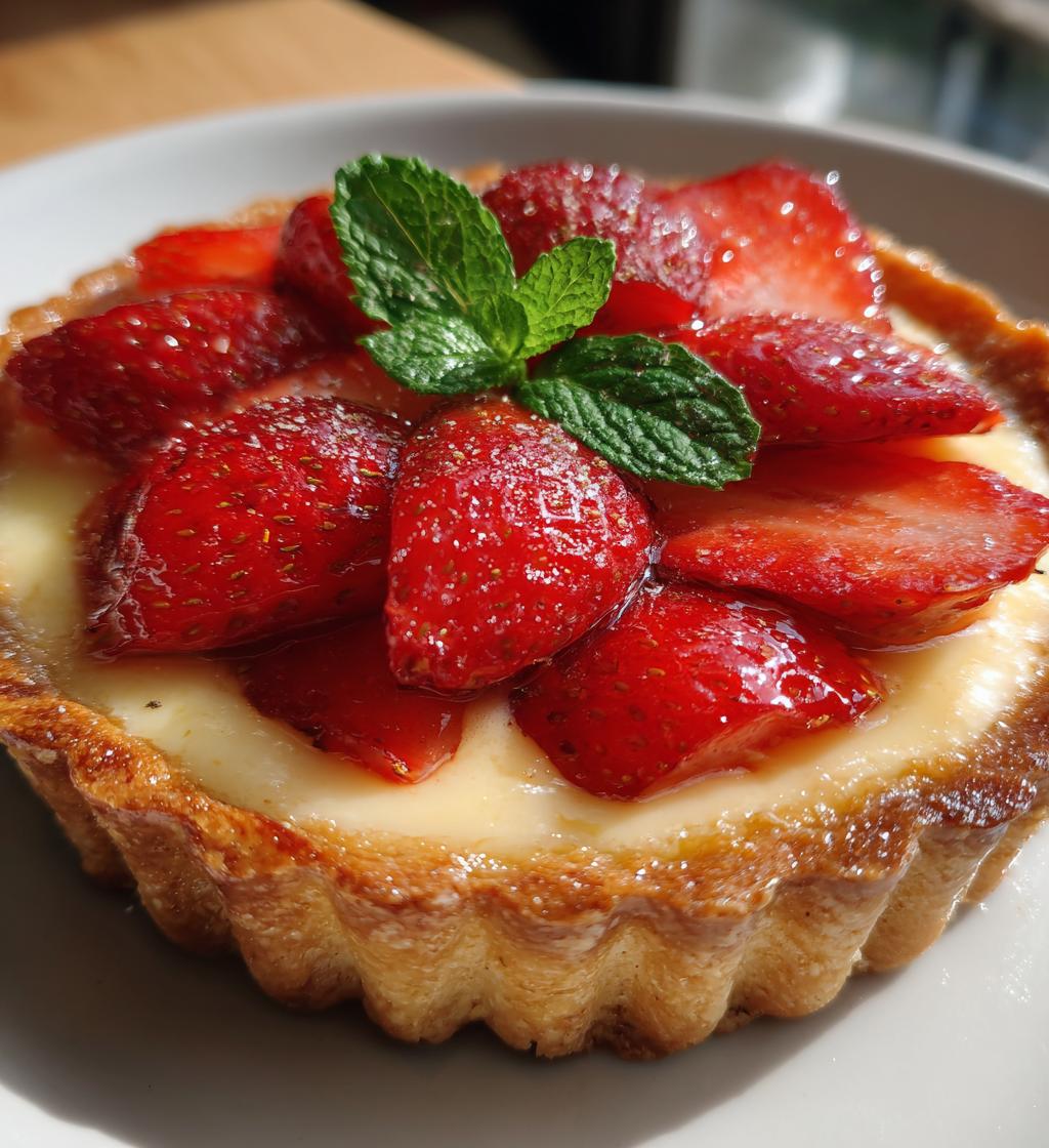 strawberry rose tart custard cream - detail 1