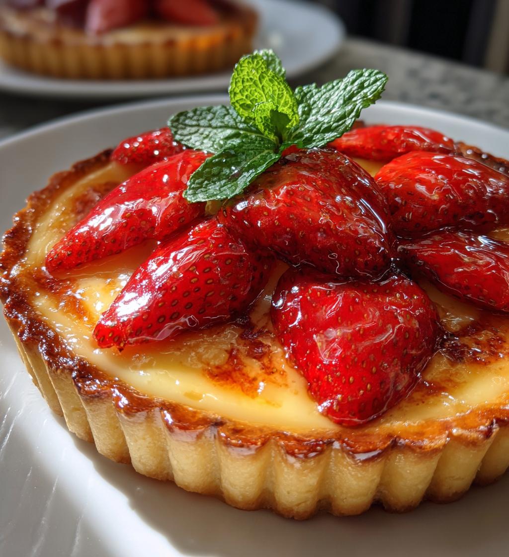strawberry rose tart custard cream