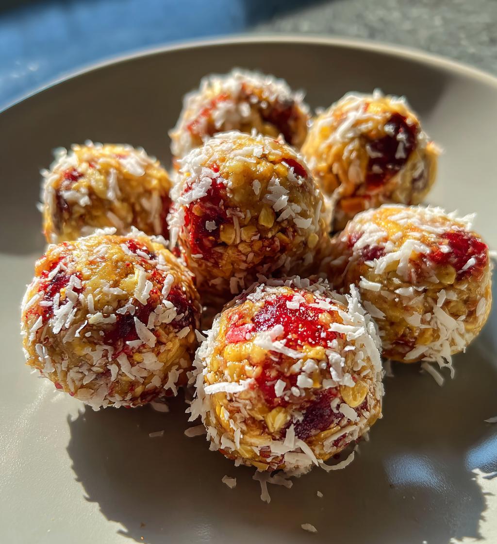 strawberry shortcake energy bites - detail 1