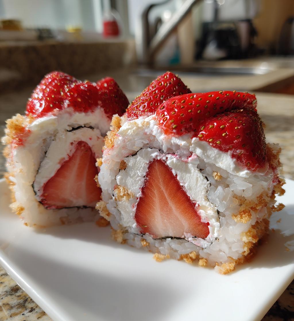 strawberry shortcake sushi - detail 1