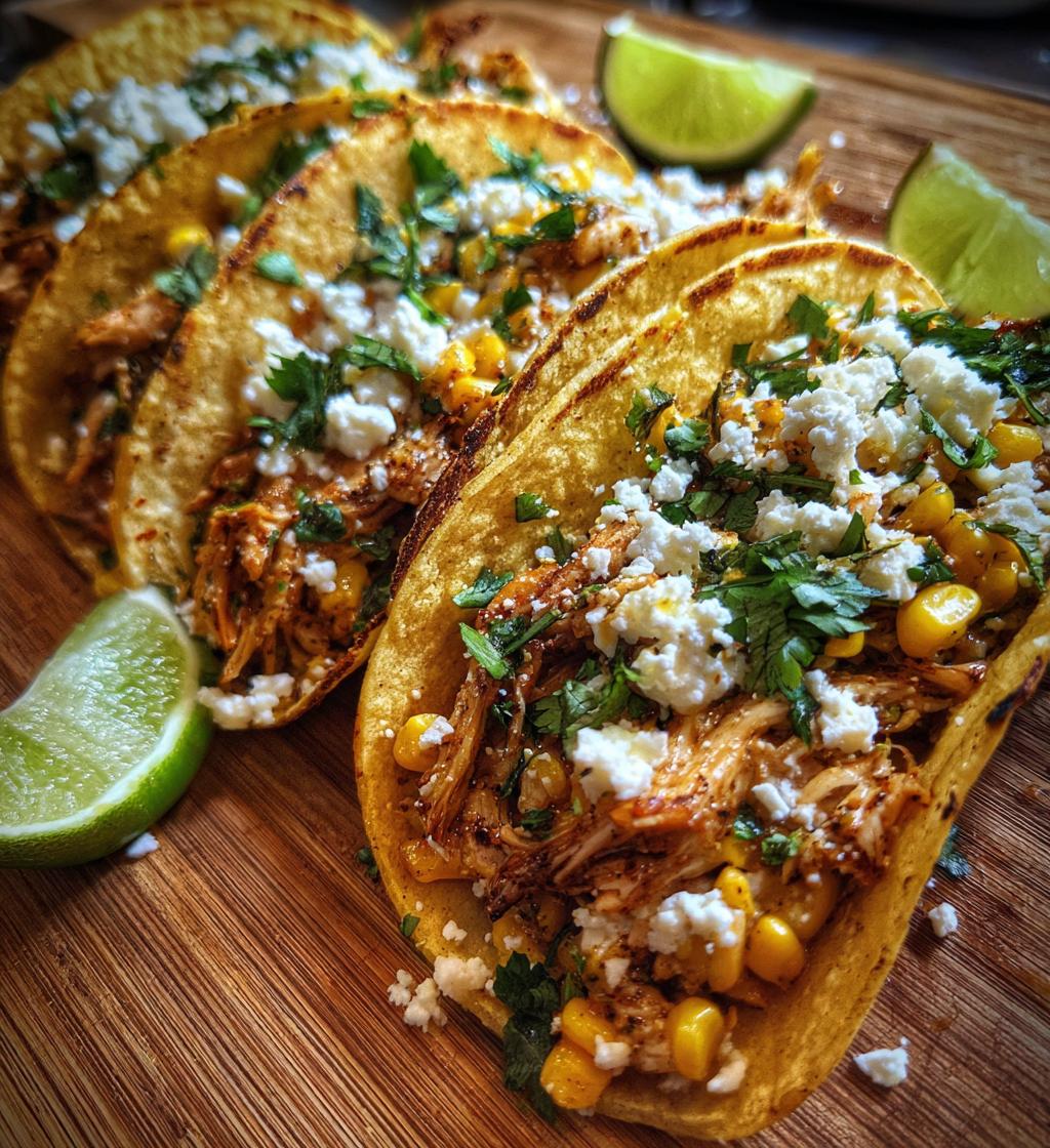 street corn chicken tacos - detail 1