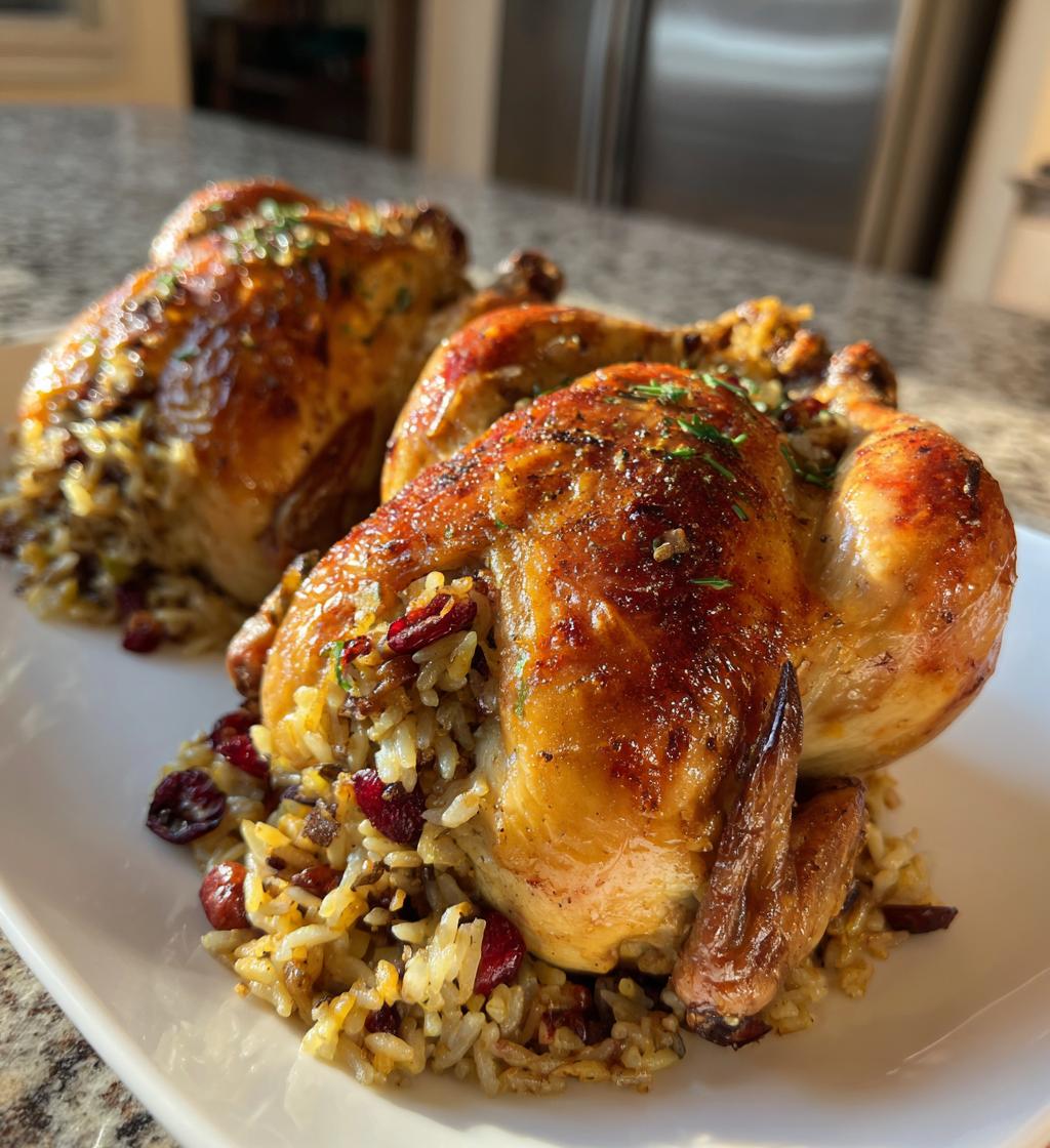 stuffed cornish game hens - detail 1