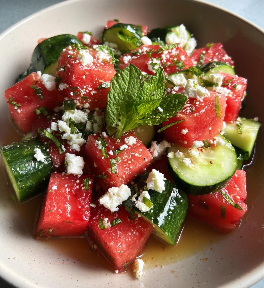 summer perfect watermelon cucumber salad