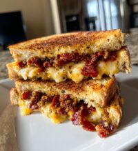 sun dried tomato bacon pesto grilled cheese