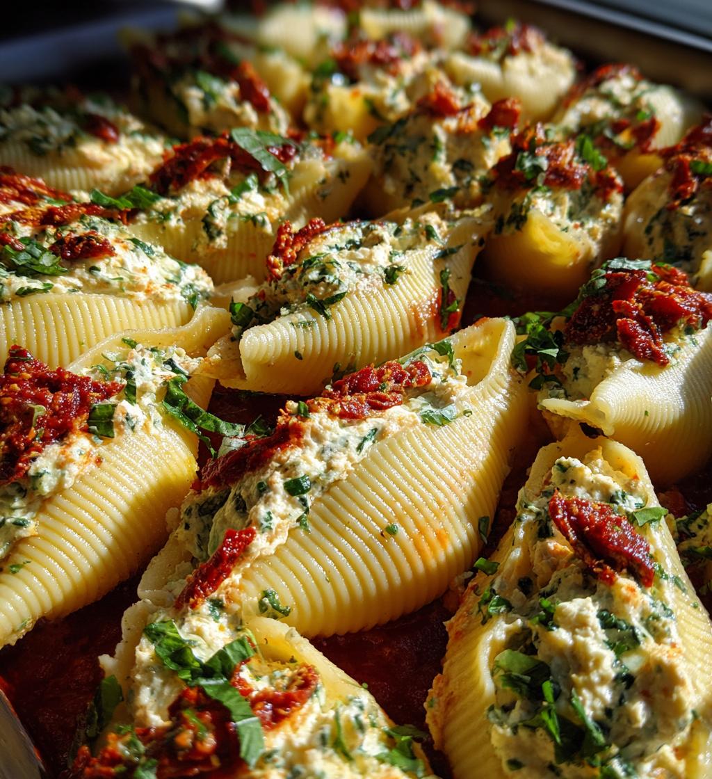 sun dried tomato ricotta stuffed shells