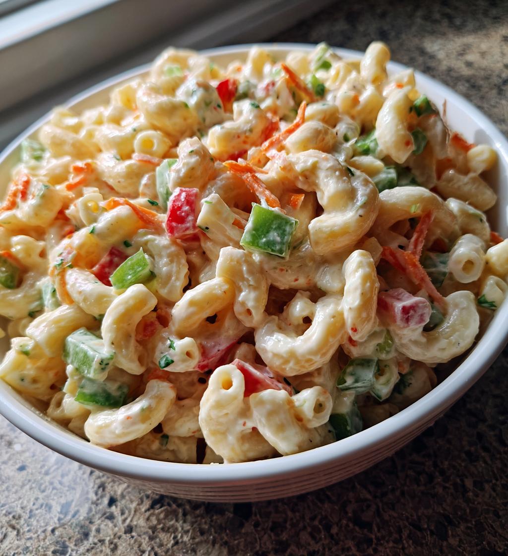 sweet amish macaroni salad - detail 1