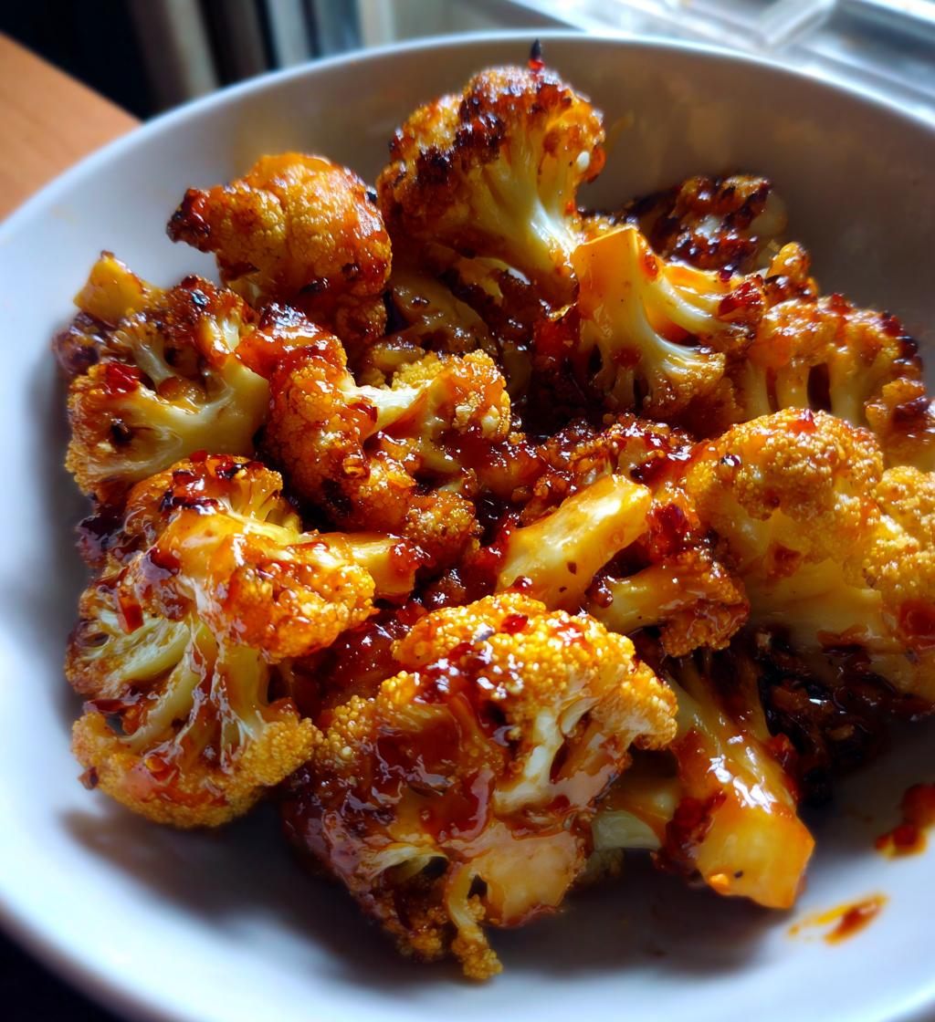 sweet and spicy baked cauliflower - detail 1