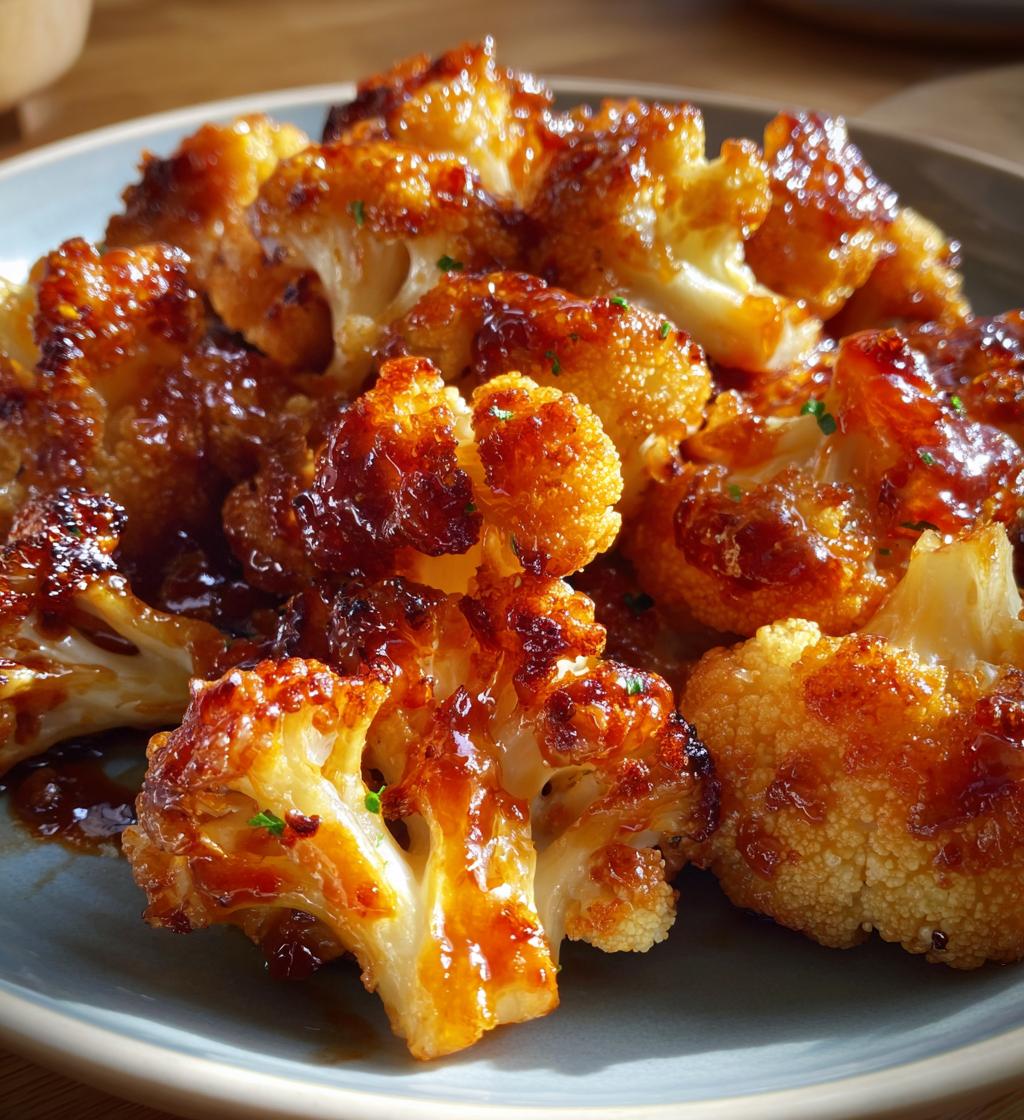 sweet and spicy baked cauliflower