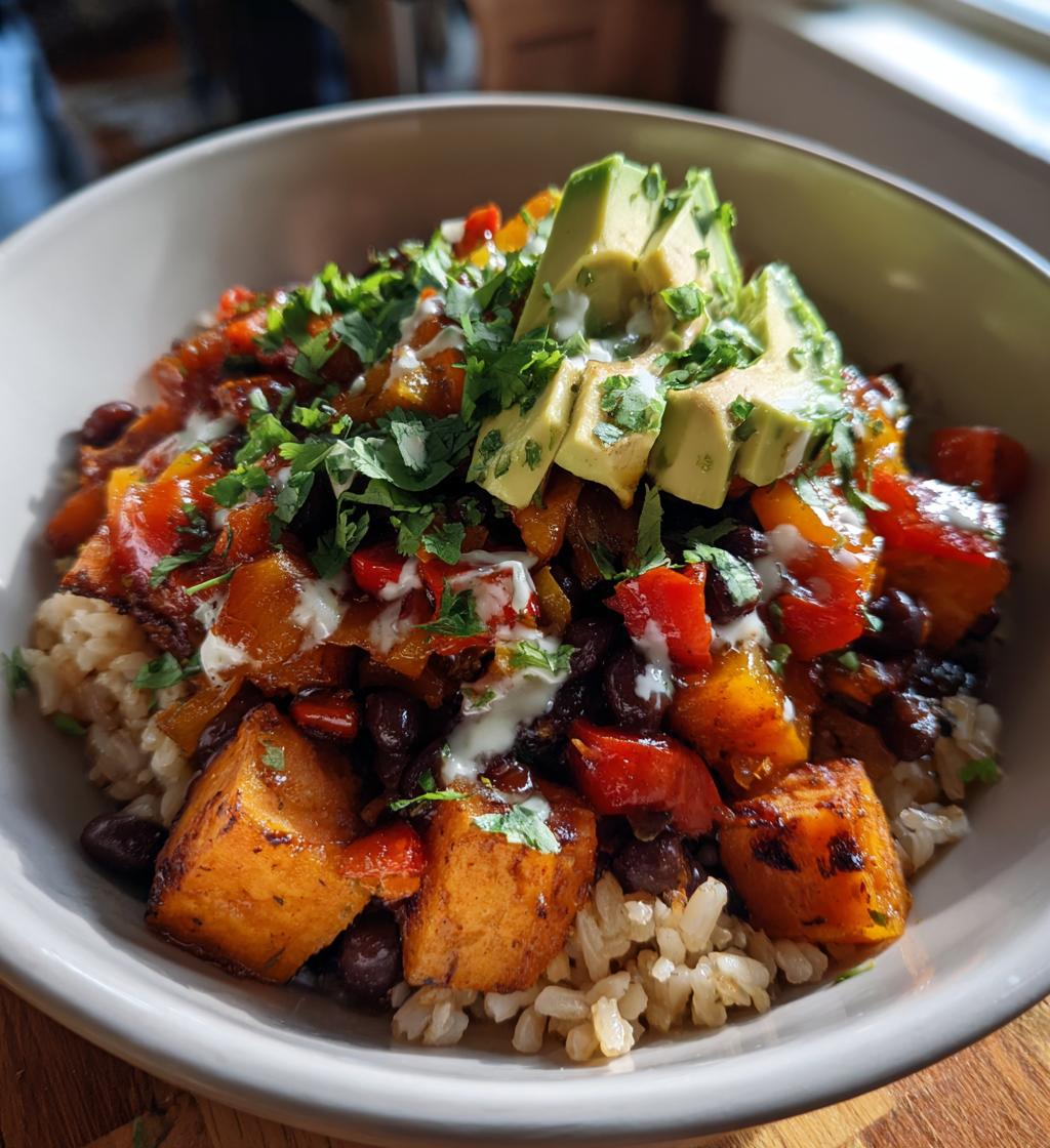 sweet potato burrito bowl - detail 1
