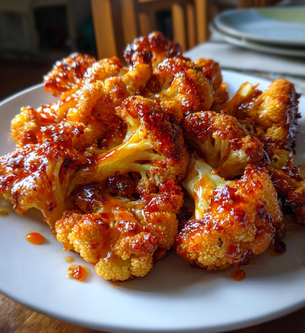 sweet spicy baked cauliflower