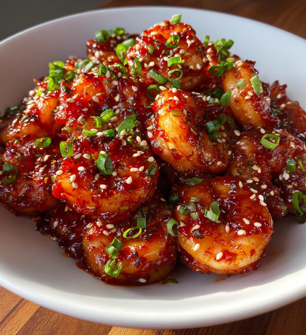 sweet spicy gochujang shrimp - detail 1