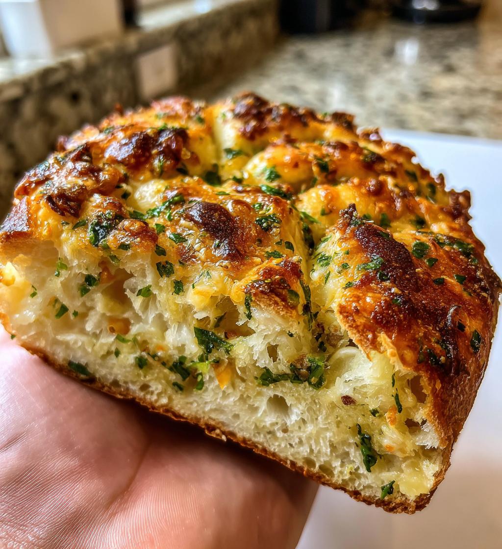 swirled garlic herb and cheese bread