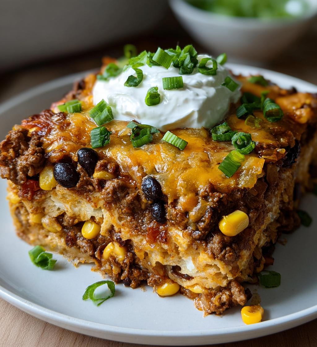 taco bake casserole - detail 1