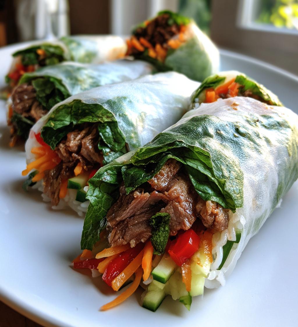 thai basil beef rolls - detail 1