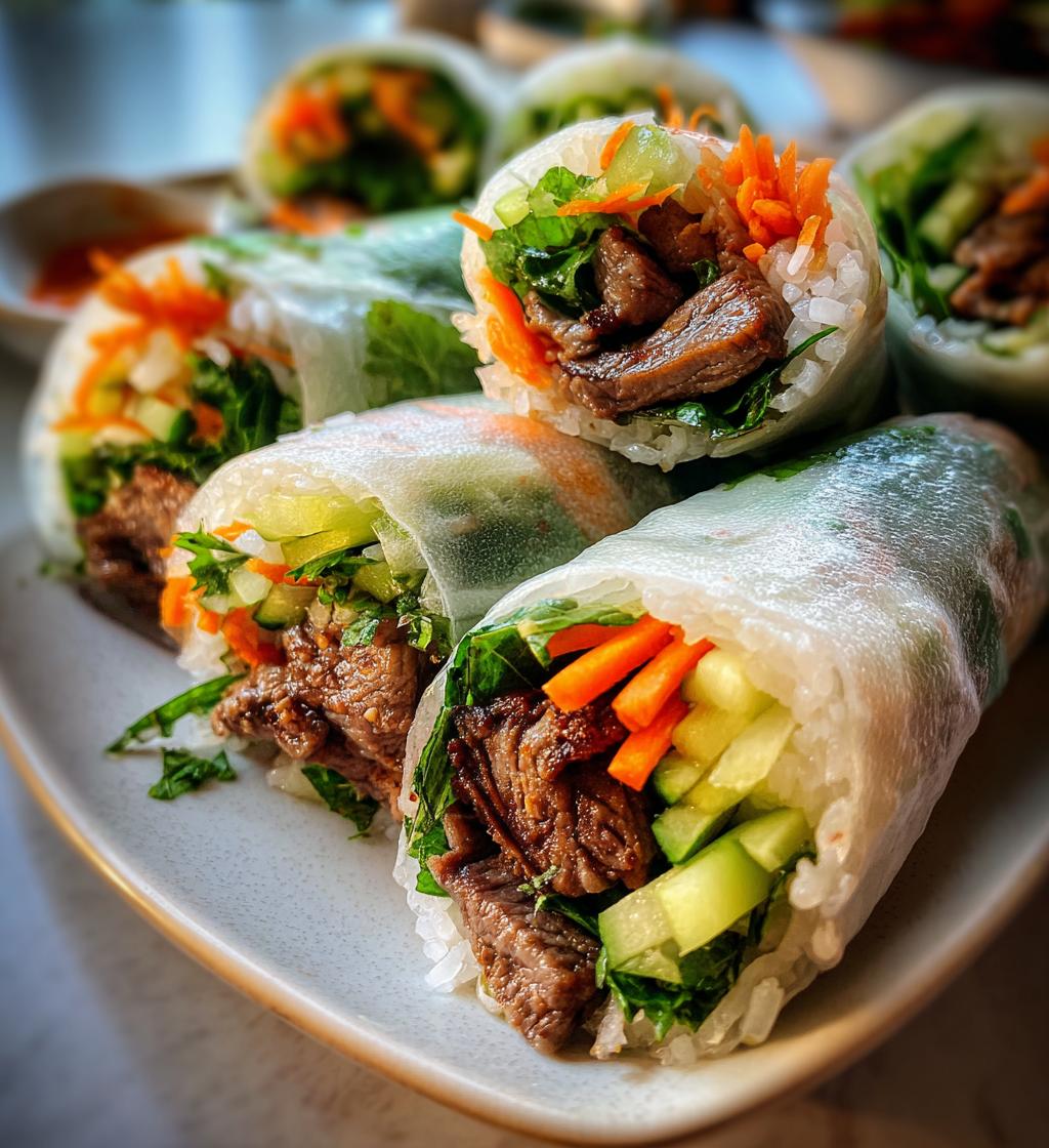 thai basil beef rolls