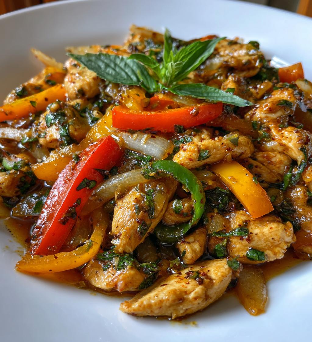 thai basil chicken - detail 1