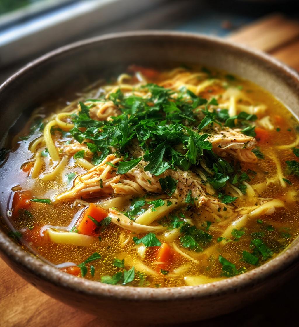 the coziest chicken noodle soup