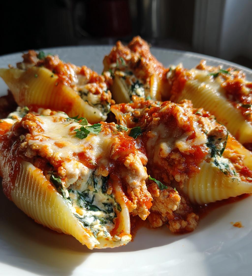 turkey and spinach stuffed shells