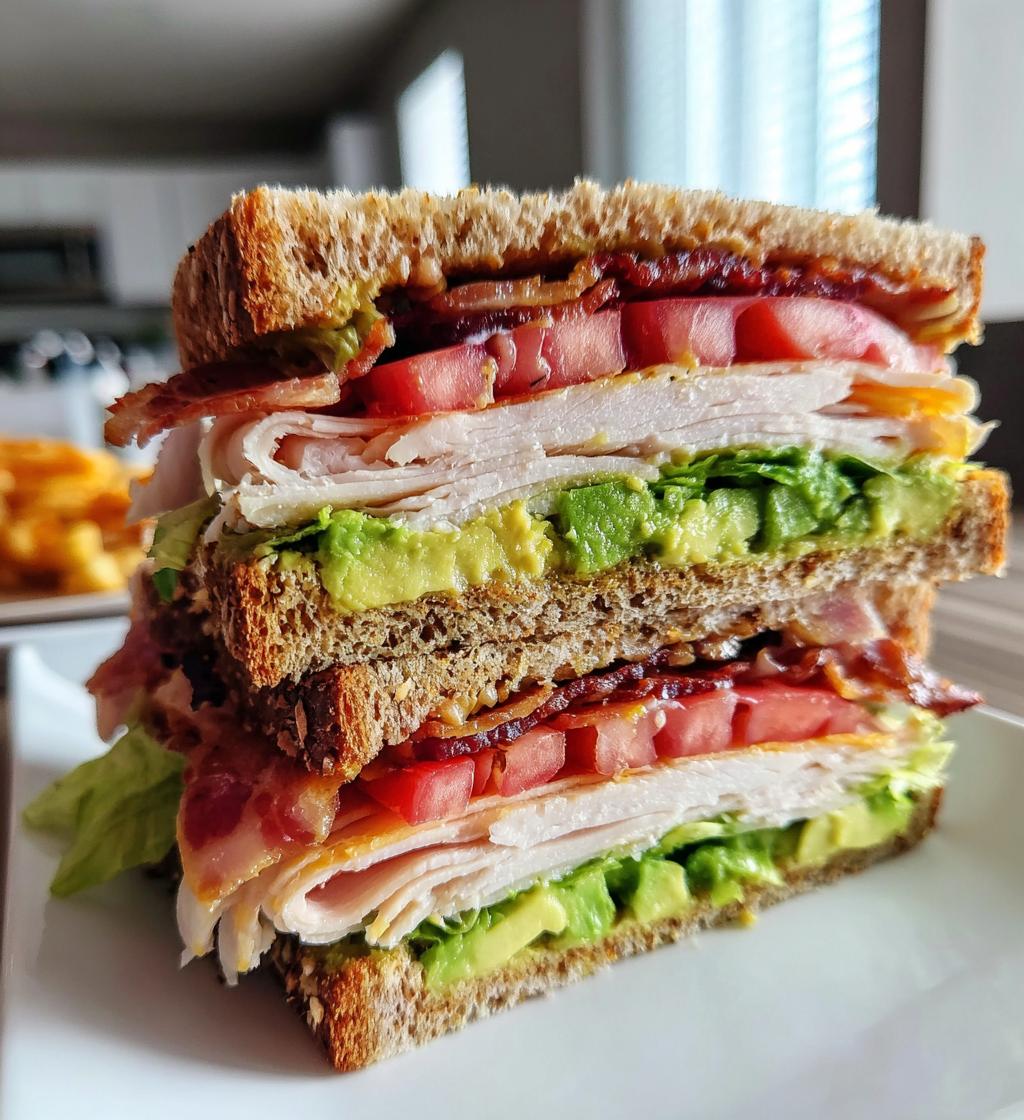 turkey avocado club sandwich - detail 1