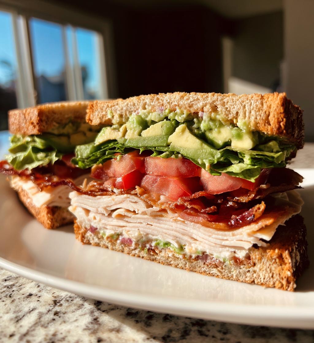 turkey avocado club sandwich