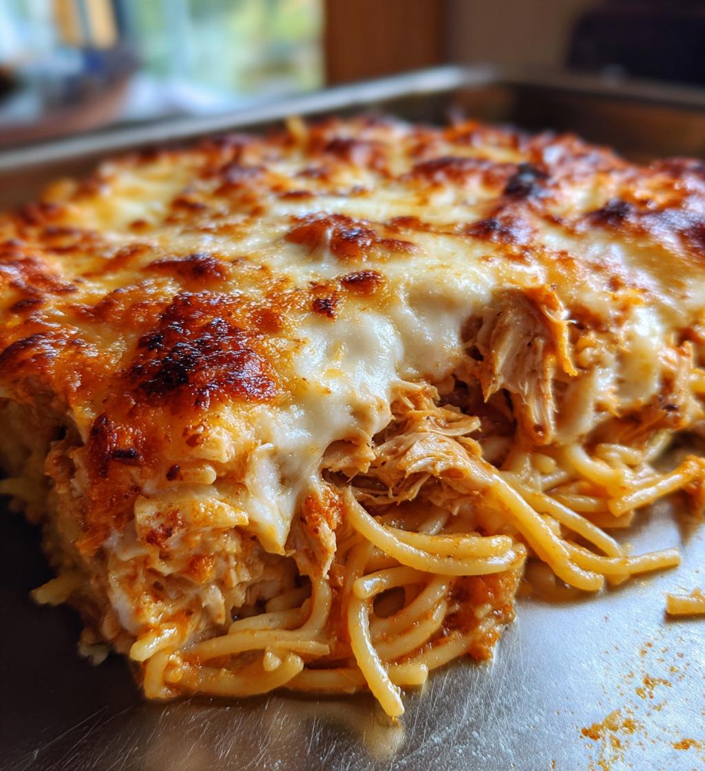 ultimate cheesy chicken spaghetti - detail 1