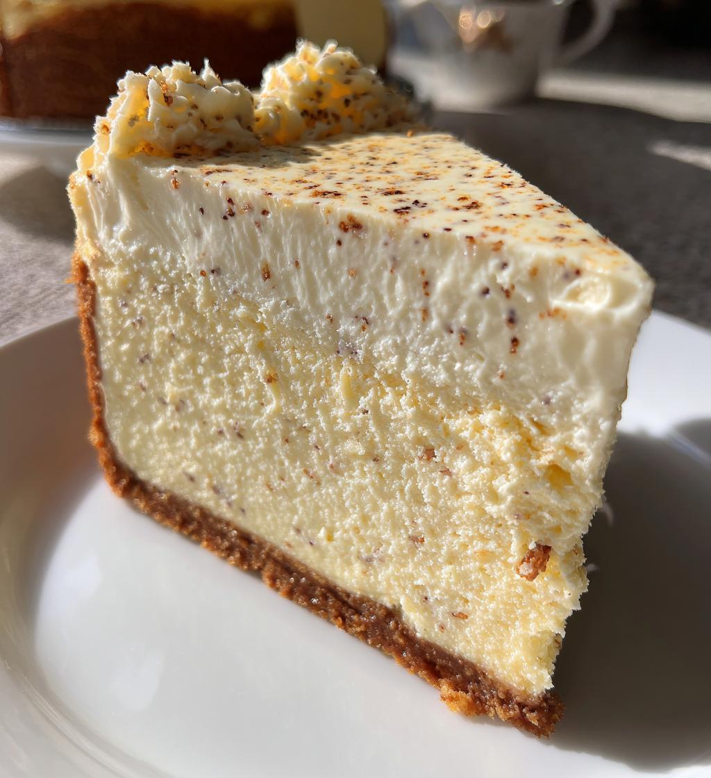 vanilla bean white chocolate mousse cheesecake - detail 1