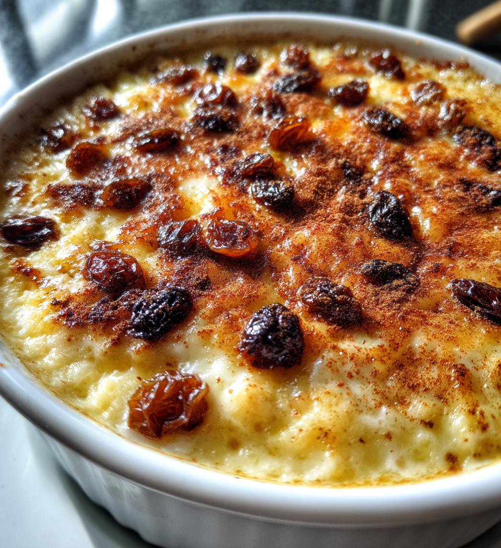 vegan baked rice pudding - detail 1