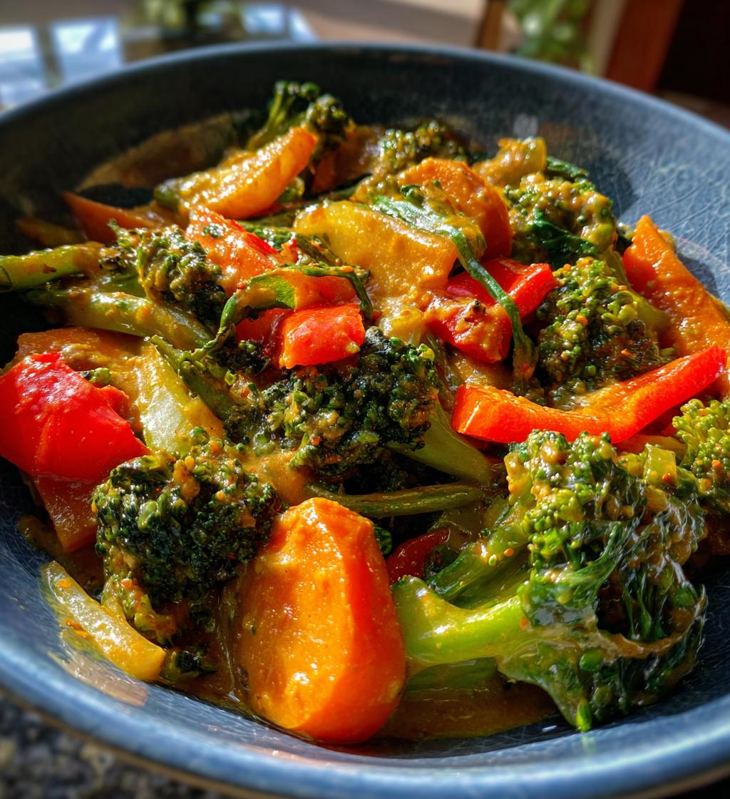 vegetable stir fry with peanut sauce