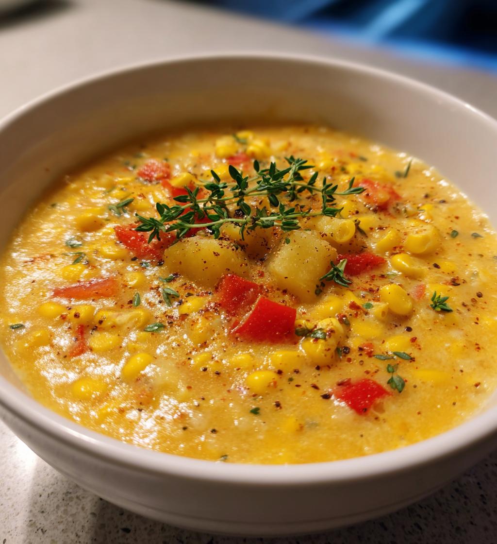 vegetarian corn chowder - detail 1