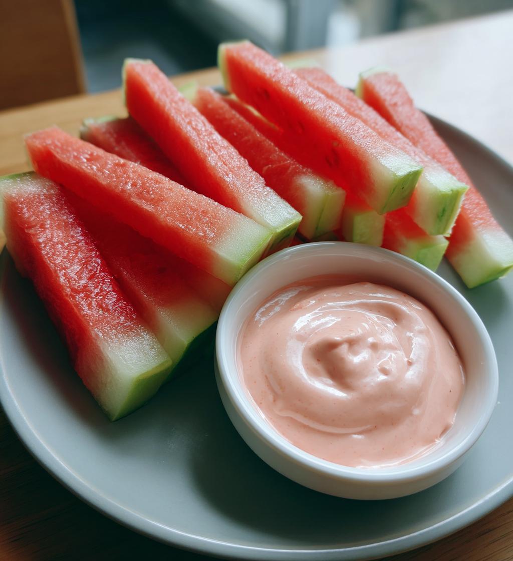 watermelon fries strawberry yogurt dip