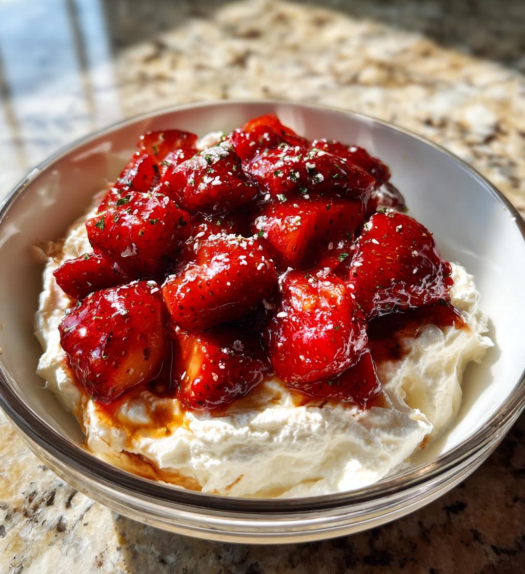 whipped feta with roasted strawberries - detail 1