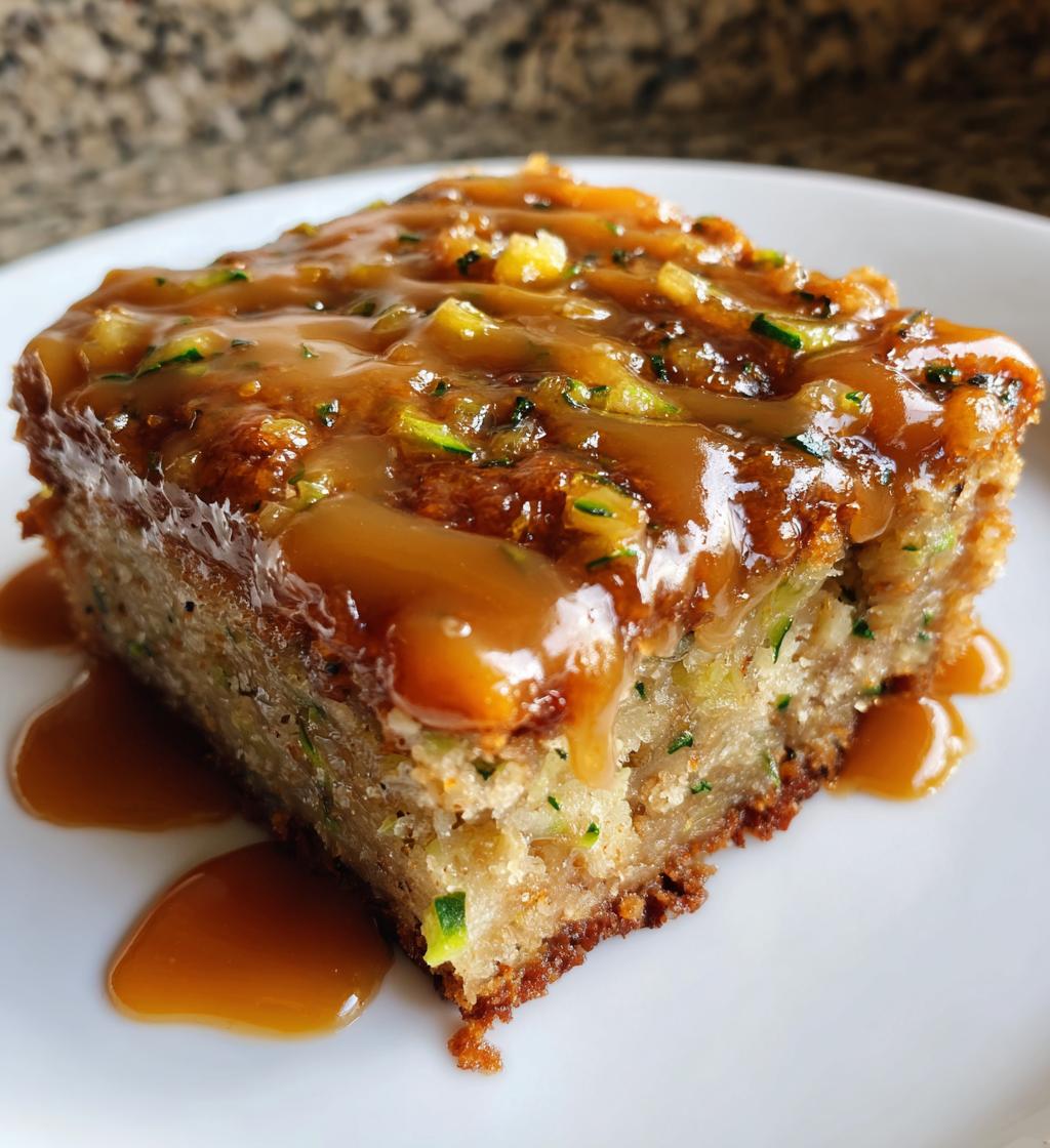 zucchini bars with caramel frosting - detail 1