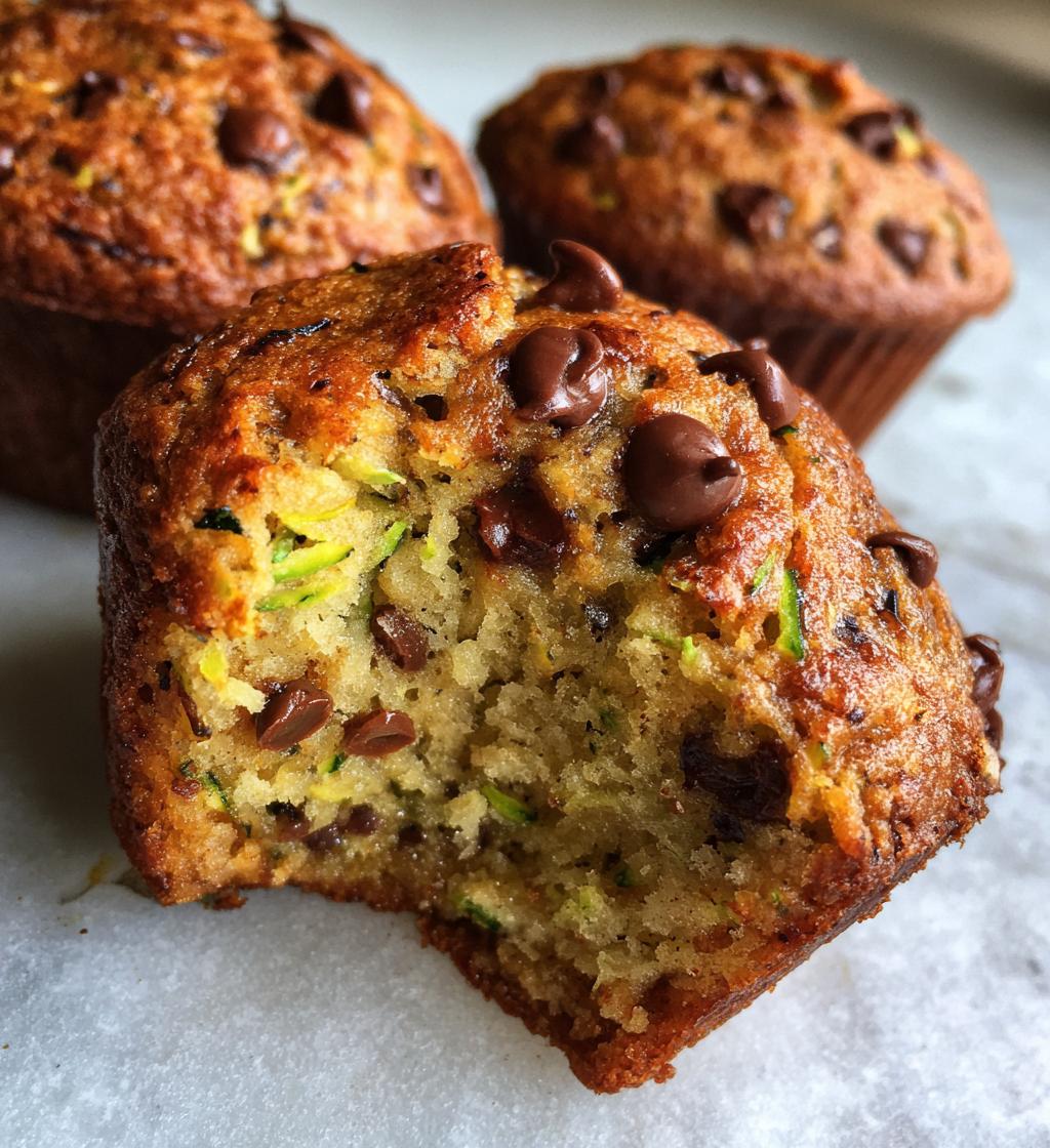 zucchini chocolate chip muffins - detail 1