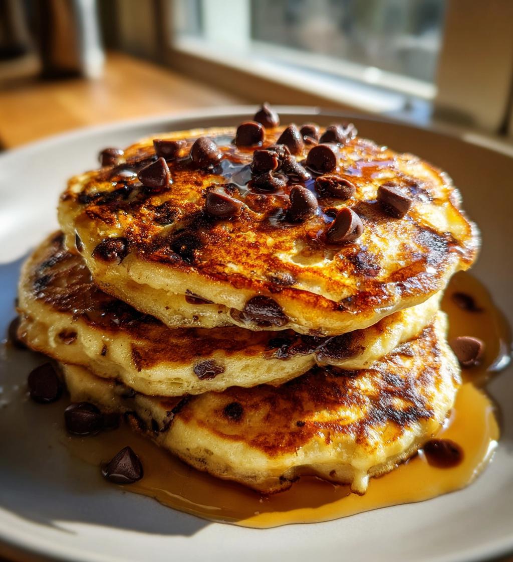 4 ingredient chocolate chip pancakes