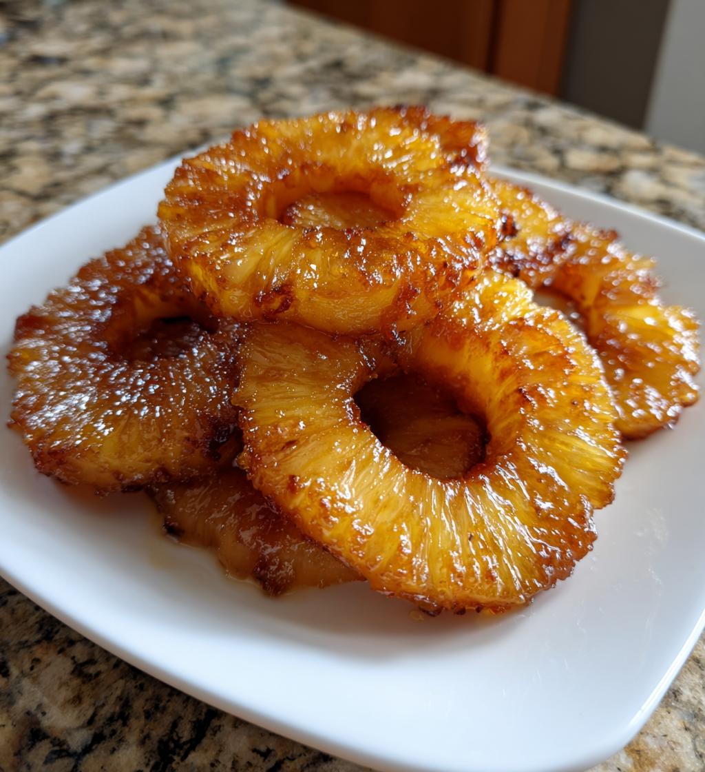 air fryer caramelized pineapple